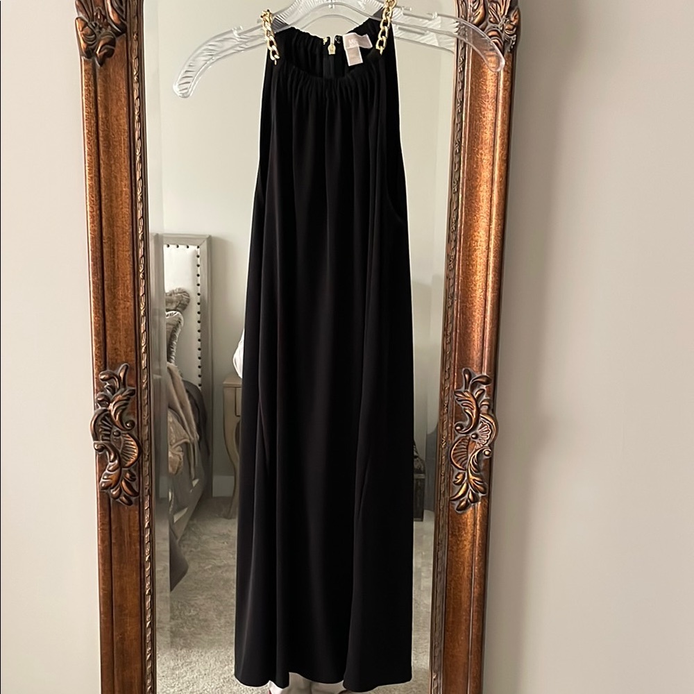 Michael Kors Black Dress with Gold Chain